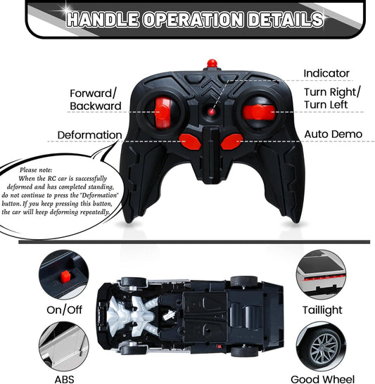 2026 Bluetooth Remote Control Car Cyber-Inspired Transformer Toys Cars One-Button Deformation 360° Rotation Drift Rc Car Robot for 3+ Years Old Boy Toys