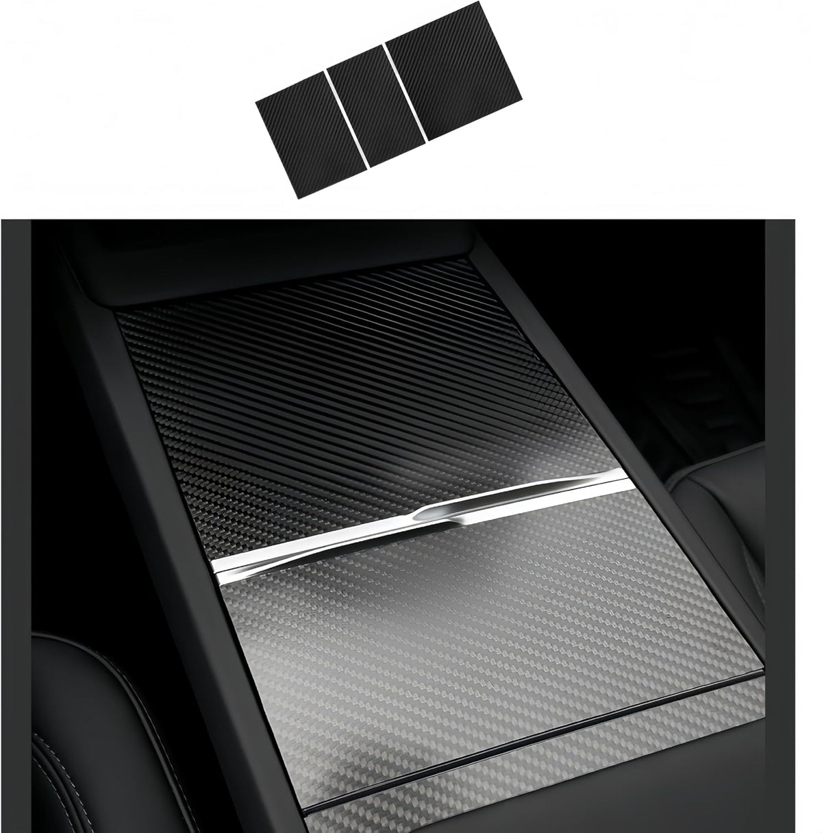 Center Console Wrap (Genuine Carbon Fiber Edition) Designed for Tesla Model 3/3 Highland 2024-2026/Model Y/Y Juniper 2025-2026