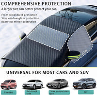 Cubierta de nieve para parabrisas de invierno — Cubierta magnética para hielo y escarcha con protector de ventanas laterales y espejos, protección de parabrisas de coche grande para sedanes, SUV, camiones