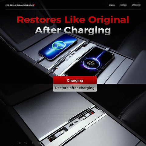 2026 Upgrade Center Console 65W USB Charger Hub for Tesla Model 3 /Y