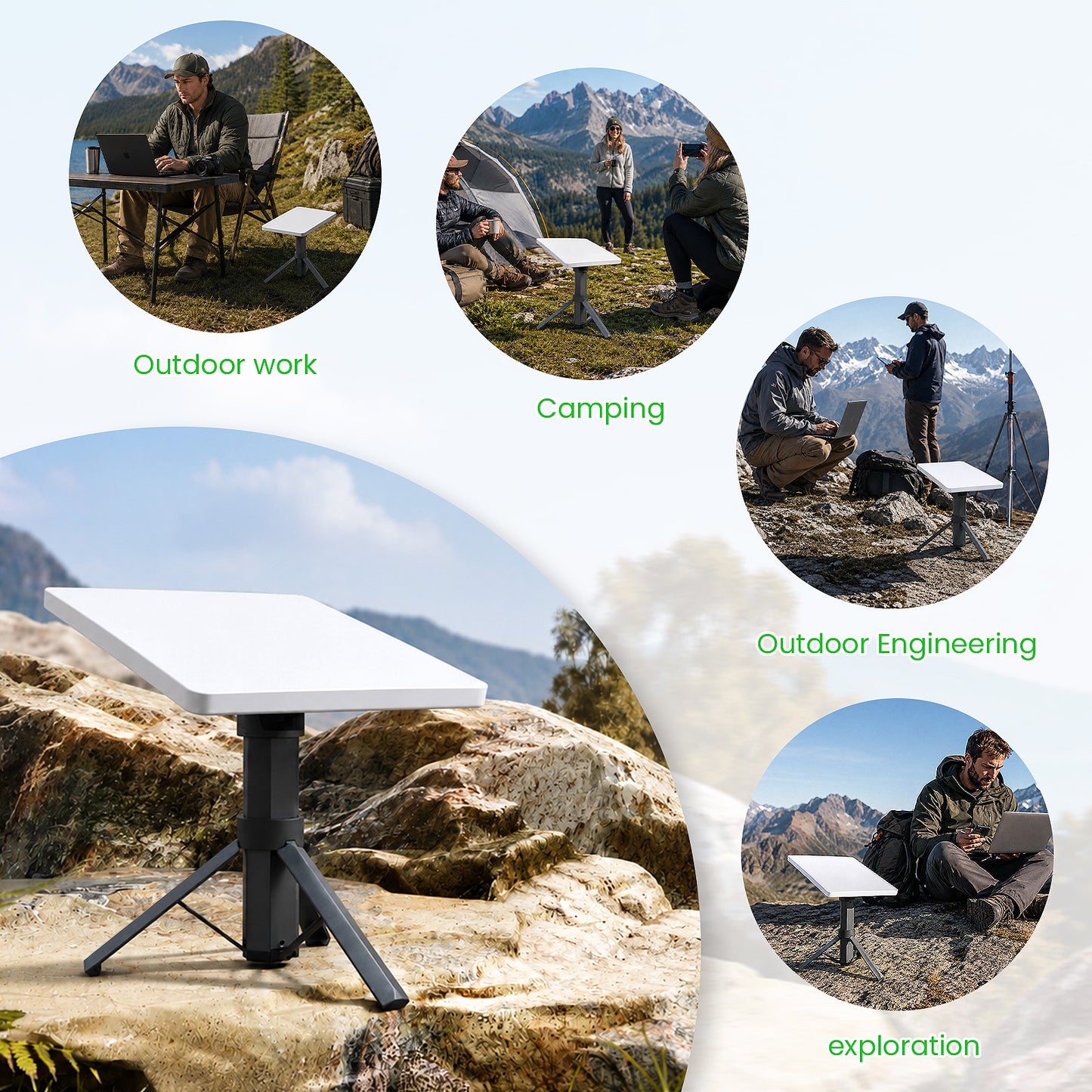 Starlink Mini battery tripod mount for outdoor work, camping, field engineering and exploration