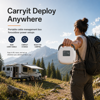 Portable Starlink Mini cable management box with rear carry handle for camping and outdoor power setups