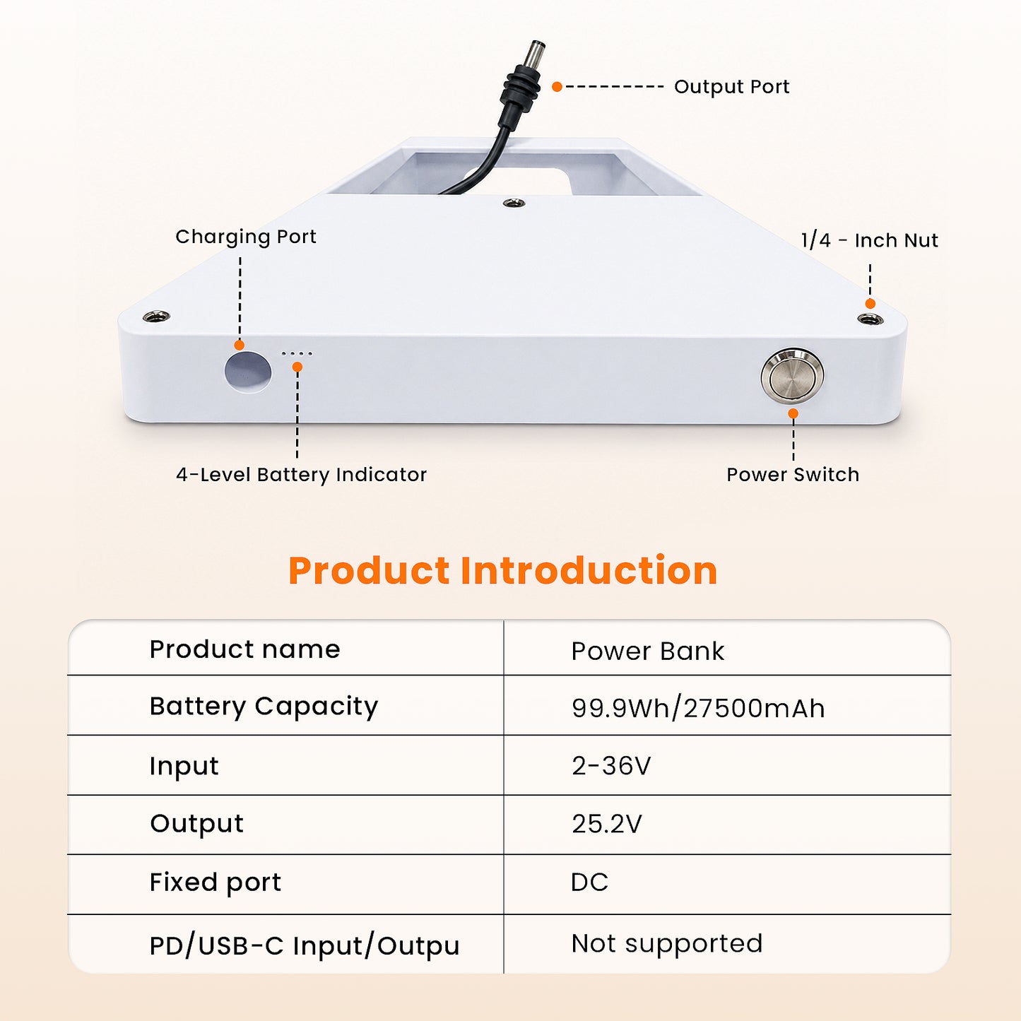 Starlink Mini 99Wh battery pack product introduction DC port 4-level battery indicator and power switch