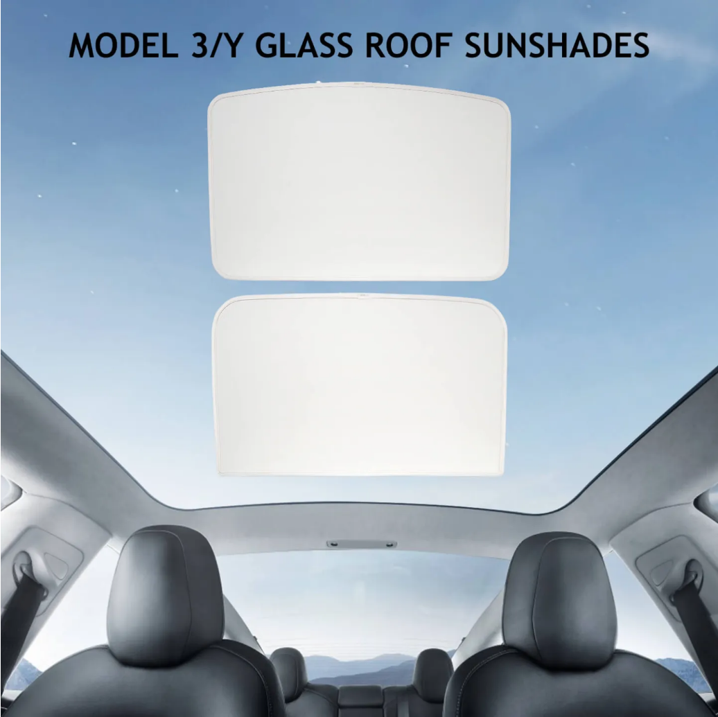 Tesla Sun Shade — closed position with light passing through