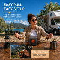 Easy pull Starlink Mini retractable cable organizer with clockwise manual rewind knob
