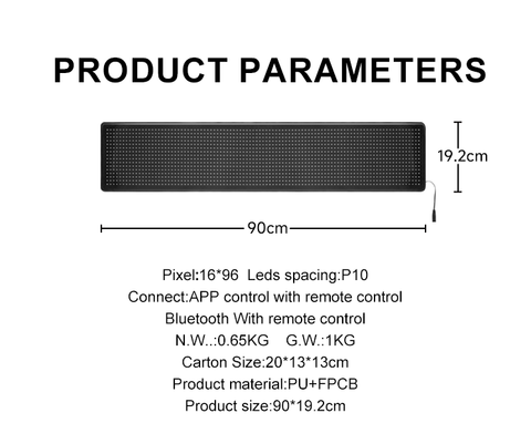 Multifunctional Bright Programmable Flex LED Display for Cars/SUVs/Trucks/Tesla/Multi-Scene