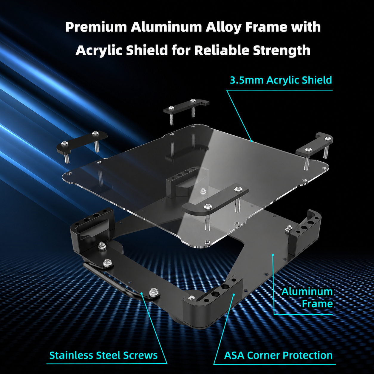 Starlink Mini magnetic roof mount aluminum alloy frame acrylic shield and stainless screws