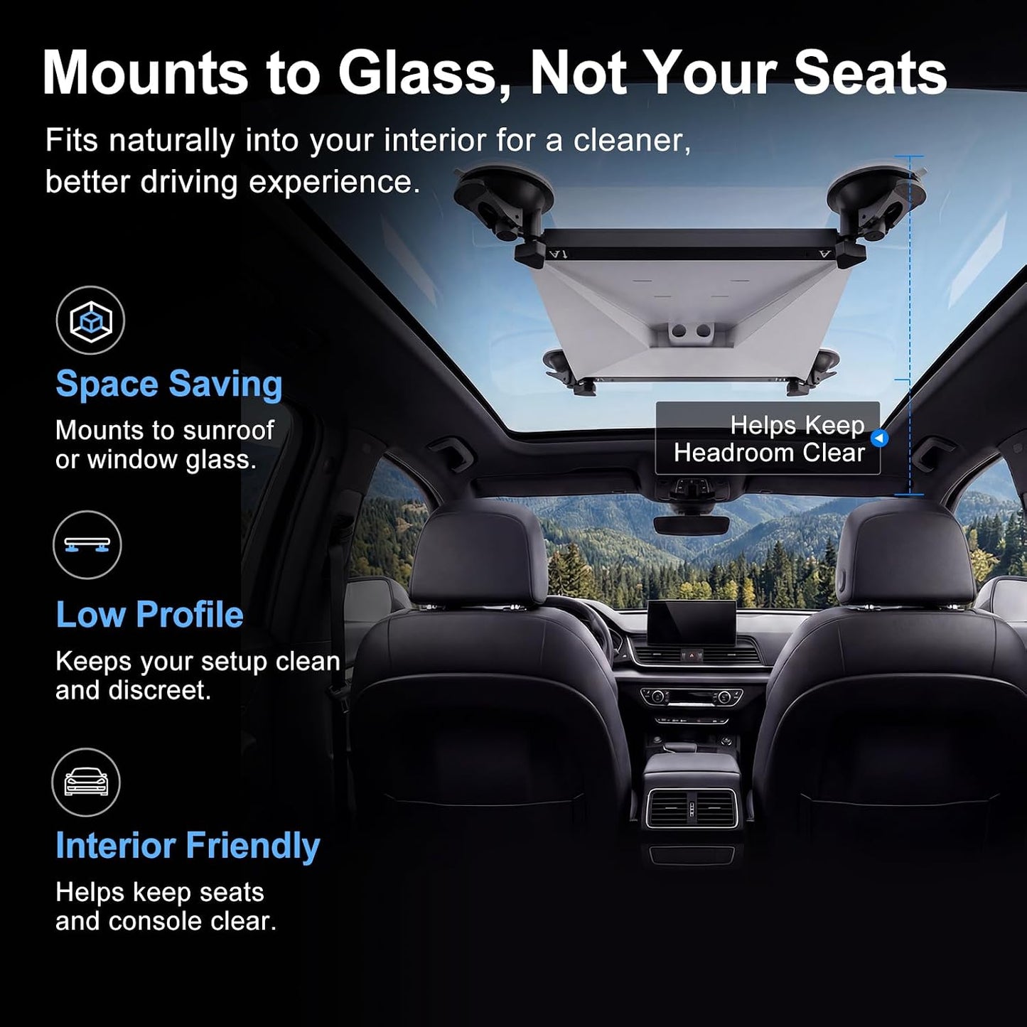 Starlink Mini sunroof suction mount saves interior space and keeps seats clear