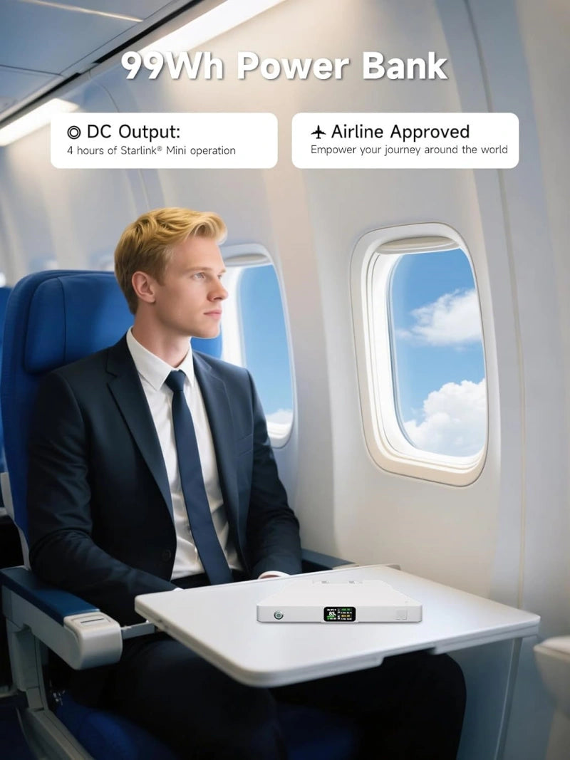 CTMods Starlink Mini Power Bank 99Wh airline approved portable battery for air travel