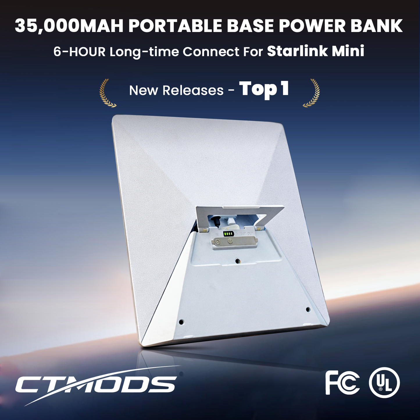 CTmods 35,000mAh Power Bank for Starlink Mini with Tripod & Fast Charging