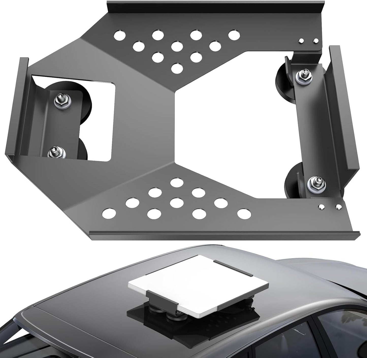 CTmods Magnetic Starlink Mini Car Mount Base Suction Cup Accessories Truck RV Flat Rack Roof Sunroof Kit Boat Gray