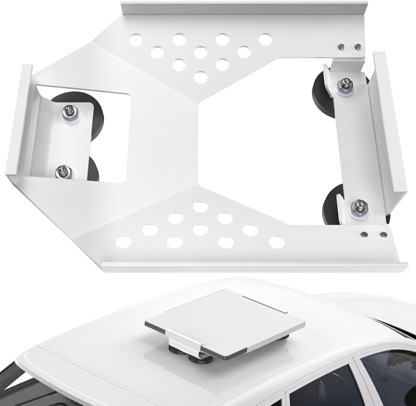 CTmods Magnetic Starlink Mini Car Mount Base Suction Cup Accessories Truck RV Flat Rack Roof Sunroof Kit Boat White