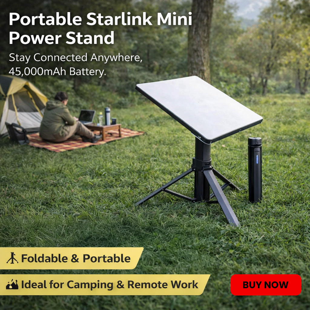 CTmods Starlink Mini Adjustable Power Stand Portable Tripod with 45000Ah Battery for Outdoor Internet