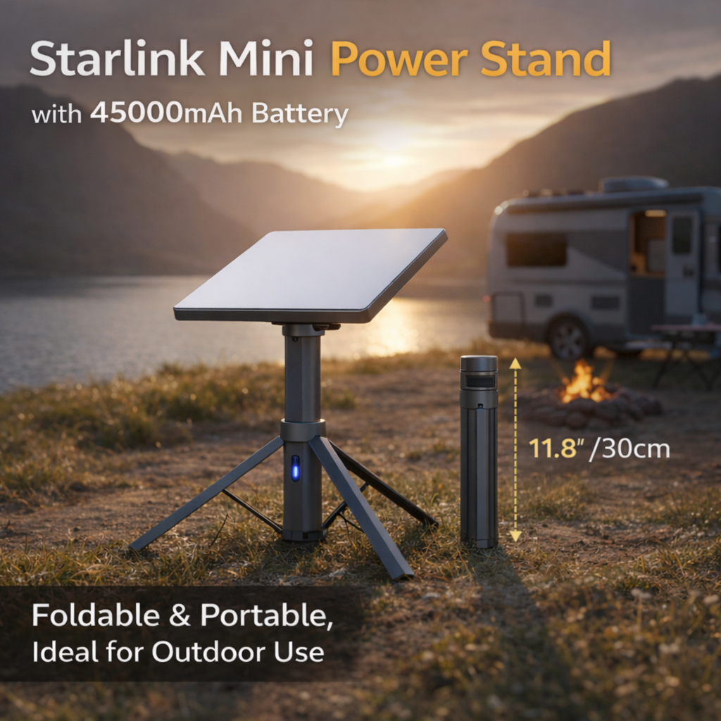 CTmods Starlink Mini Power Stand with 45,000mAh Battery - Portable & Foldable for Outdoor Use