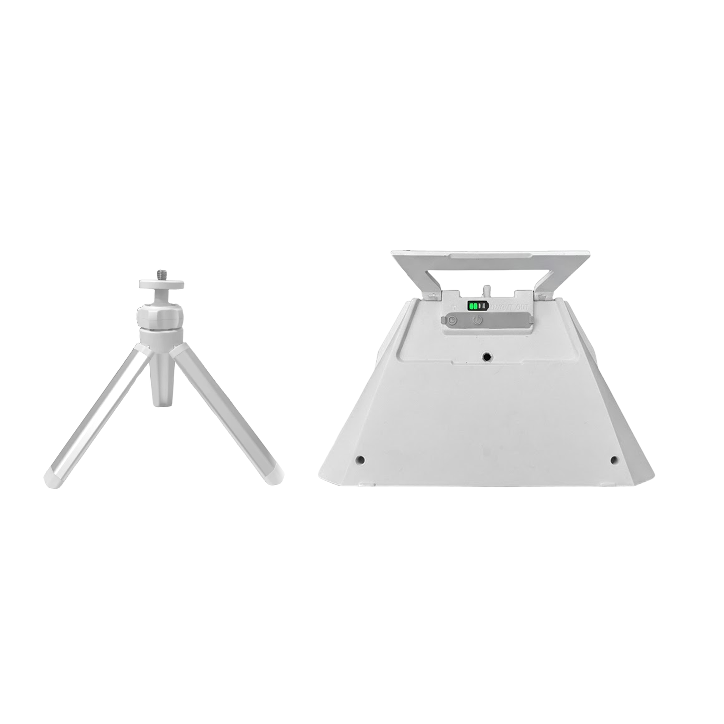 CTmods portable power bank for Starlink Mini shown with compatible tripod mount for flexible outdoor setup