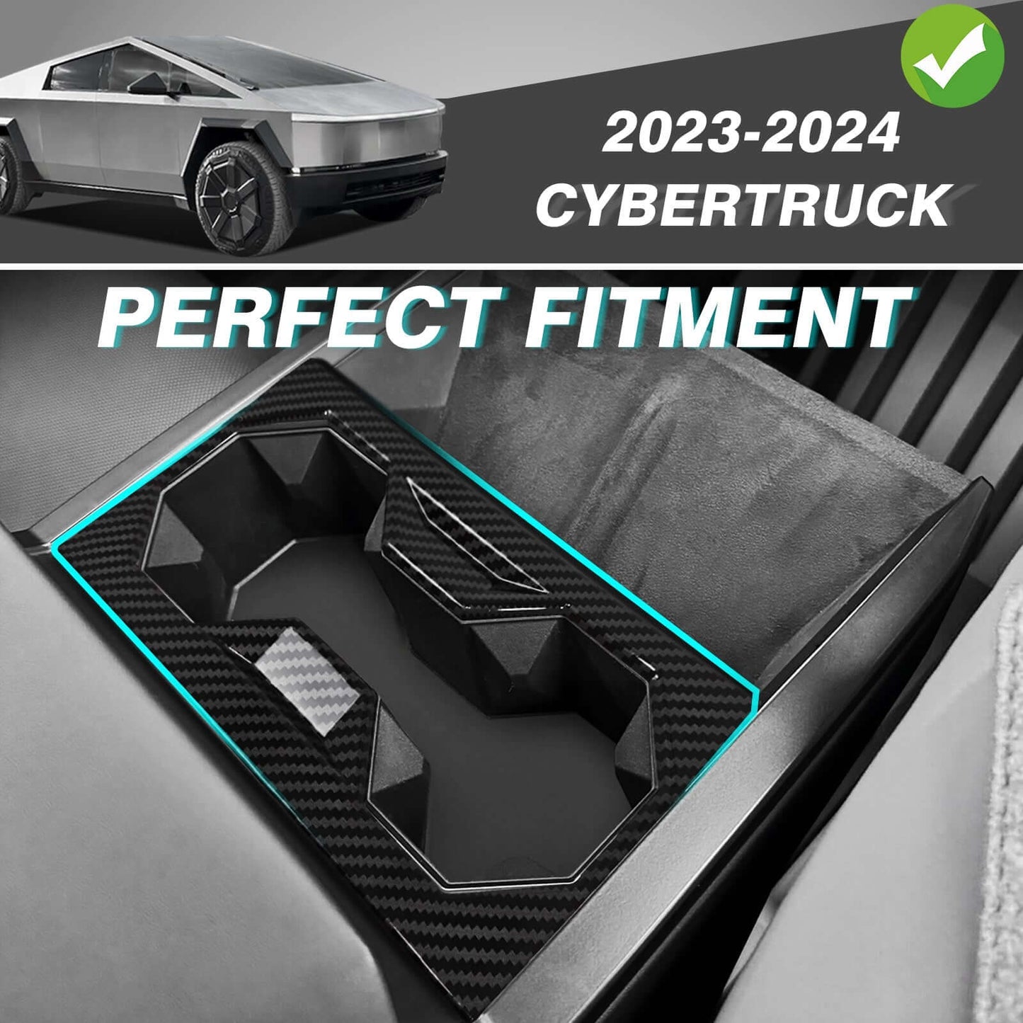 Cup Holder Trim Cover for Cybertruck CTmods
