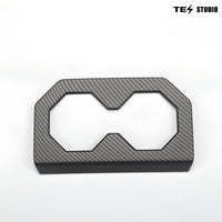 Cybertruck Accessories Rear Seat Cup Holder Frame Trim Cover CTmods® (Carbon Fiber Pattern ABS)