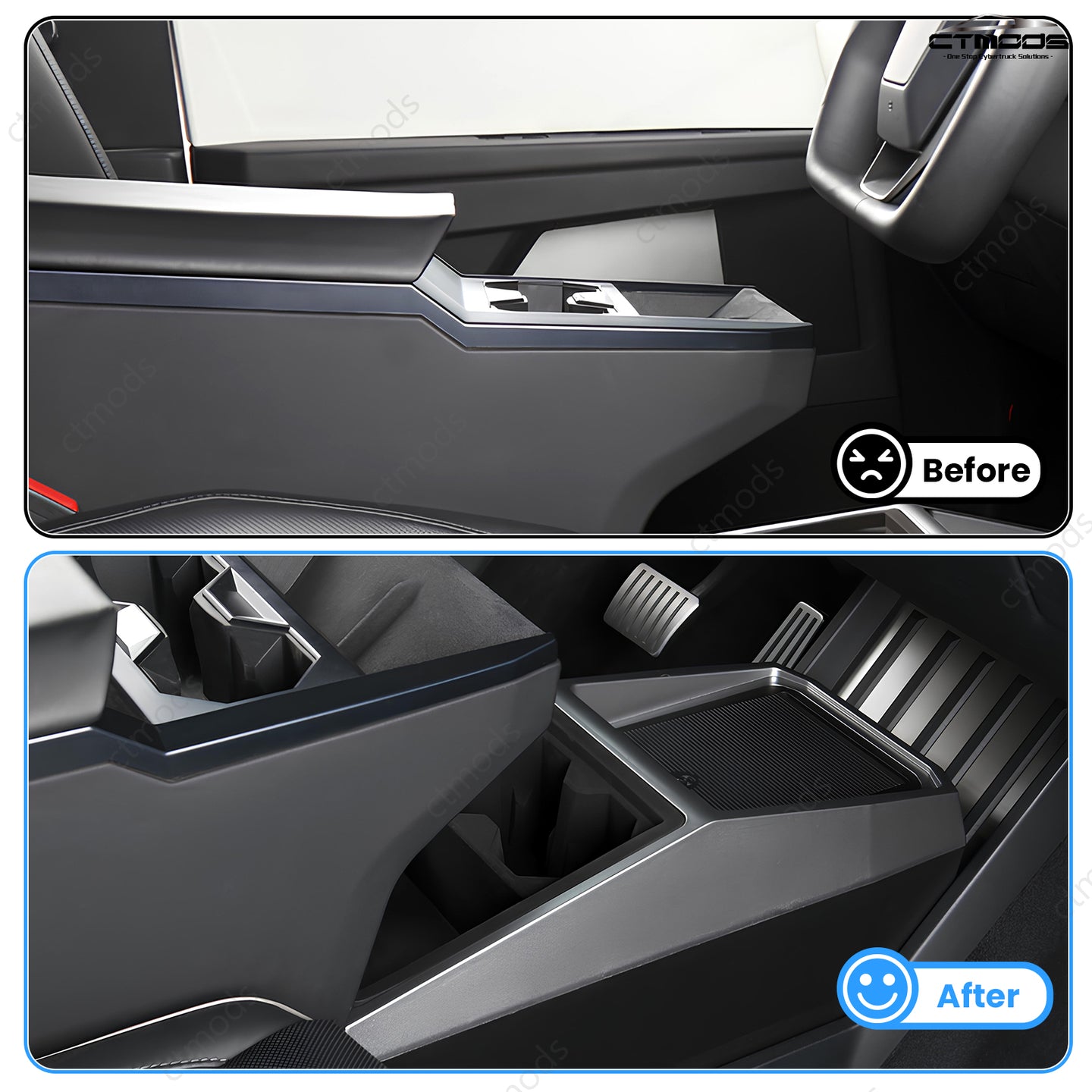 Cybertruck Center Console Multifunctional Storage Box Center Floor Organizer CTmods®