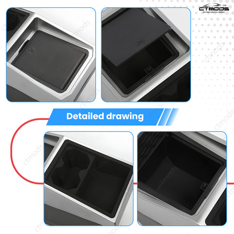 Cybertruck Center Console Multifunctional Storage Box Center Floor Organizer CTmods®