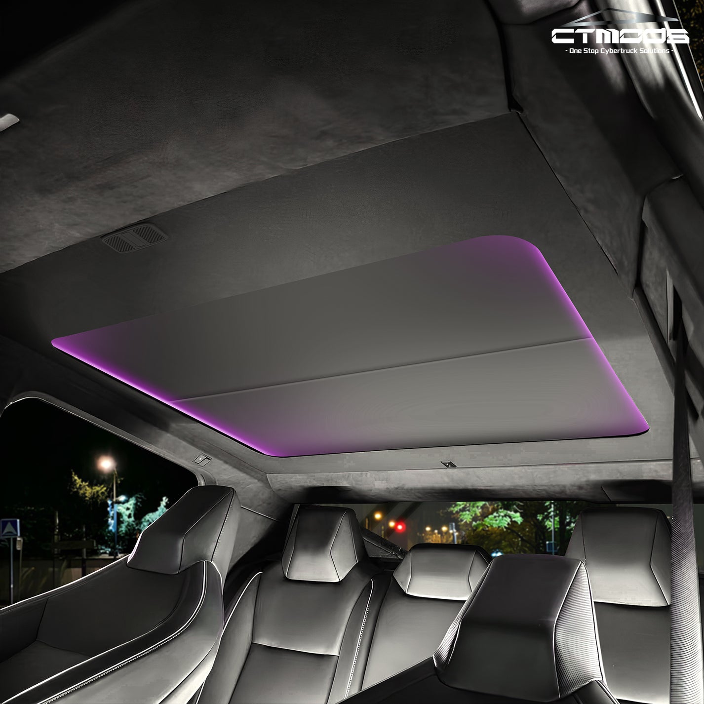 Cybertruck Power Sunshade Voice-Controlled Sunshade with Ambient Lighting & 2 Control Buttons