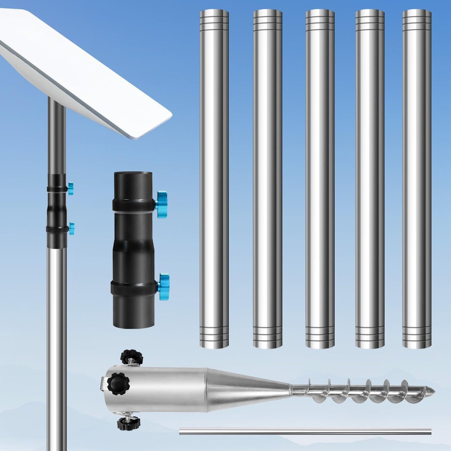 Kit de mástil de tierra de 7 pies con adaptador para Starlink Gen 2 Dish
