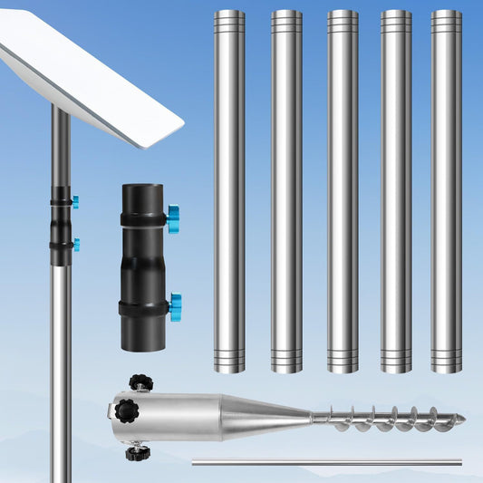 7FT Ground Pole RV Mount Kit with Adapter for Starlink Gen 2 Dish