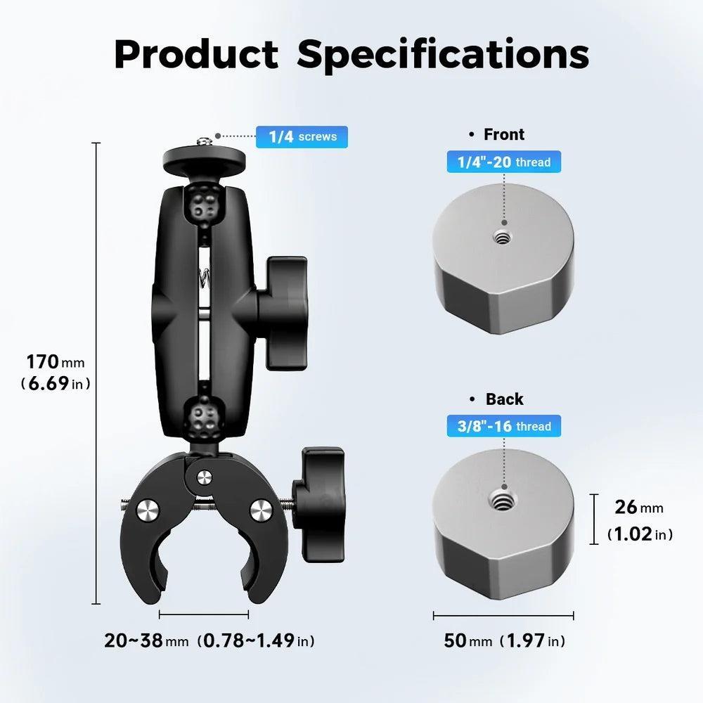 CTmods Starlink Mini Mount Kit – Compatible with Truck Bars Van Racks and Roof Rails