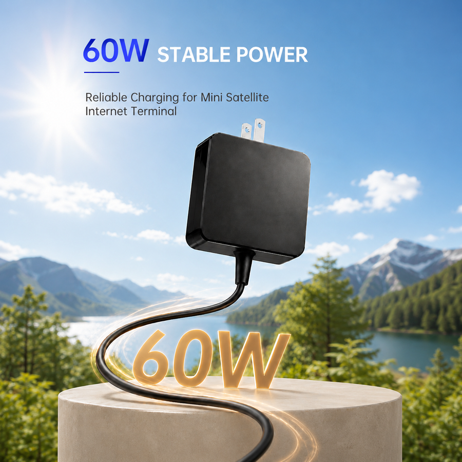 Starlink Mini 60W Travel Power Adapter - 30V 2A, 4 Plugs