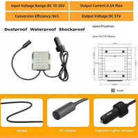 12V/24V to 57V Car Charger Step Up Converter with Female Plug for Starlink Gen 3