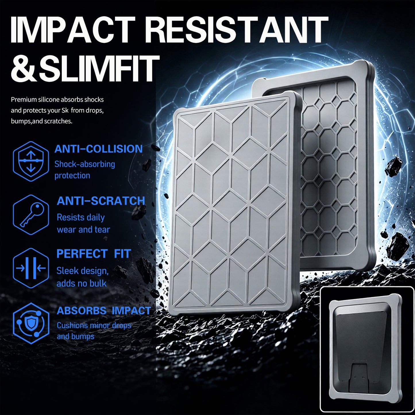 Gray Starlink V5 silicone protective case impact resistant slim fit diamond pattern