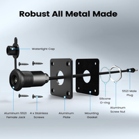 All-metal Starlink Mini cable routing panel with 5521 female jack, gasket, O-ring and stainless screws