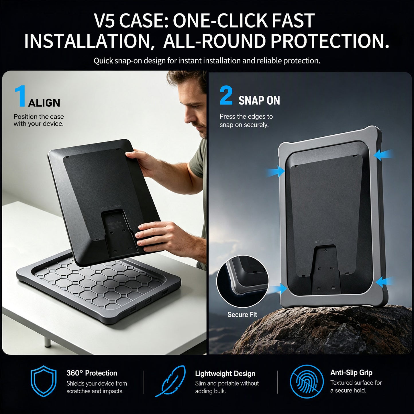 Starlink V5 silicone case one-click fast installation align snap on secure fit