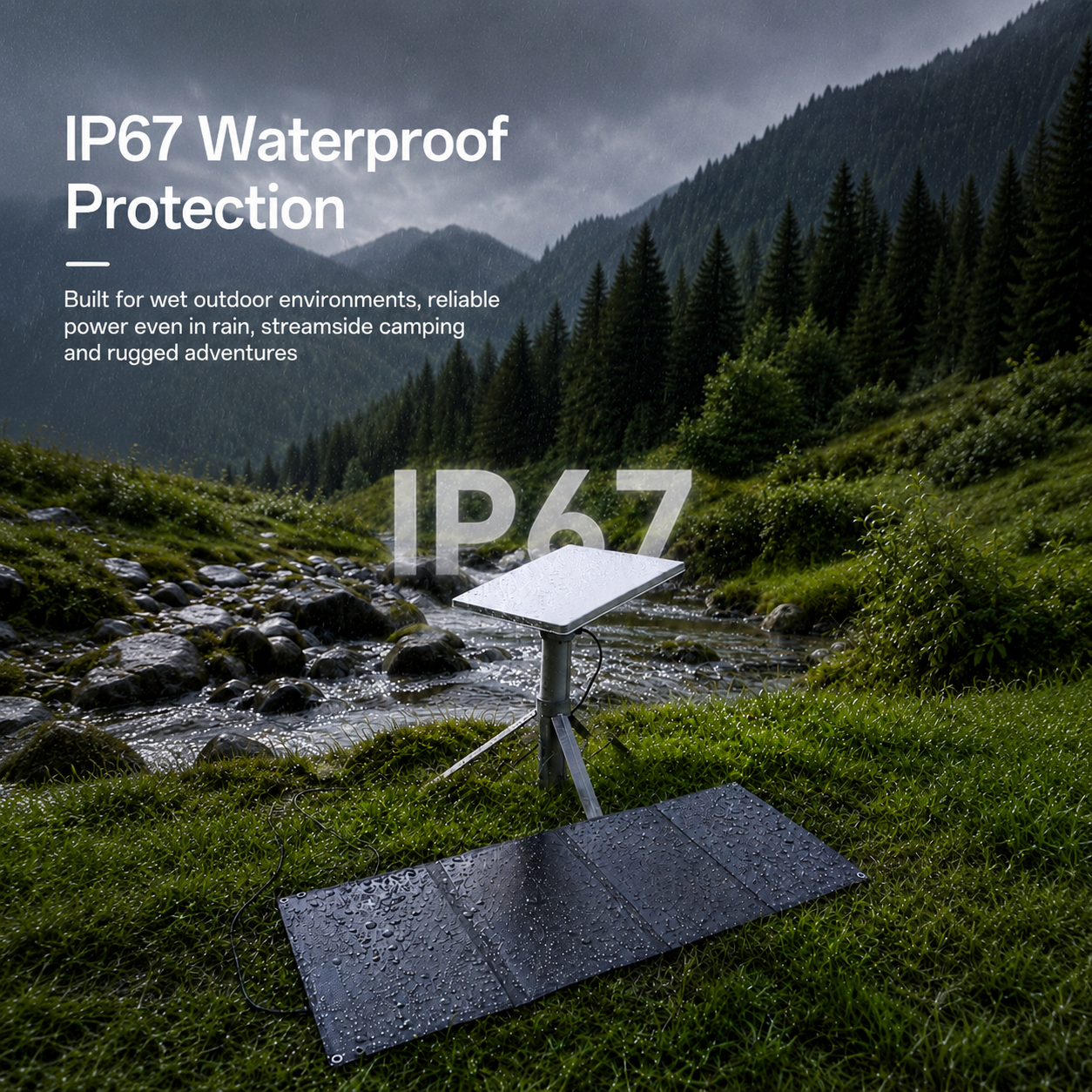 IP67 waterproof solar panel for outdoor Starlink Mini setup