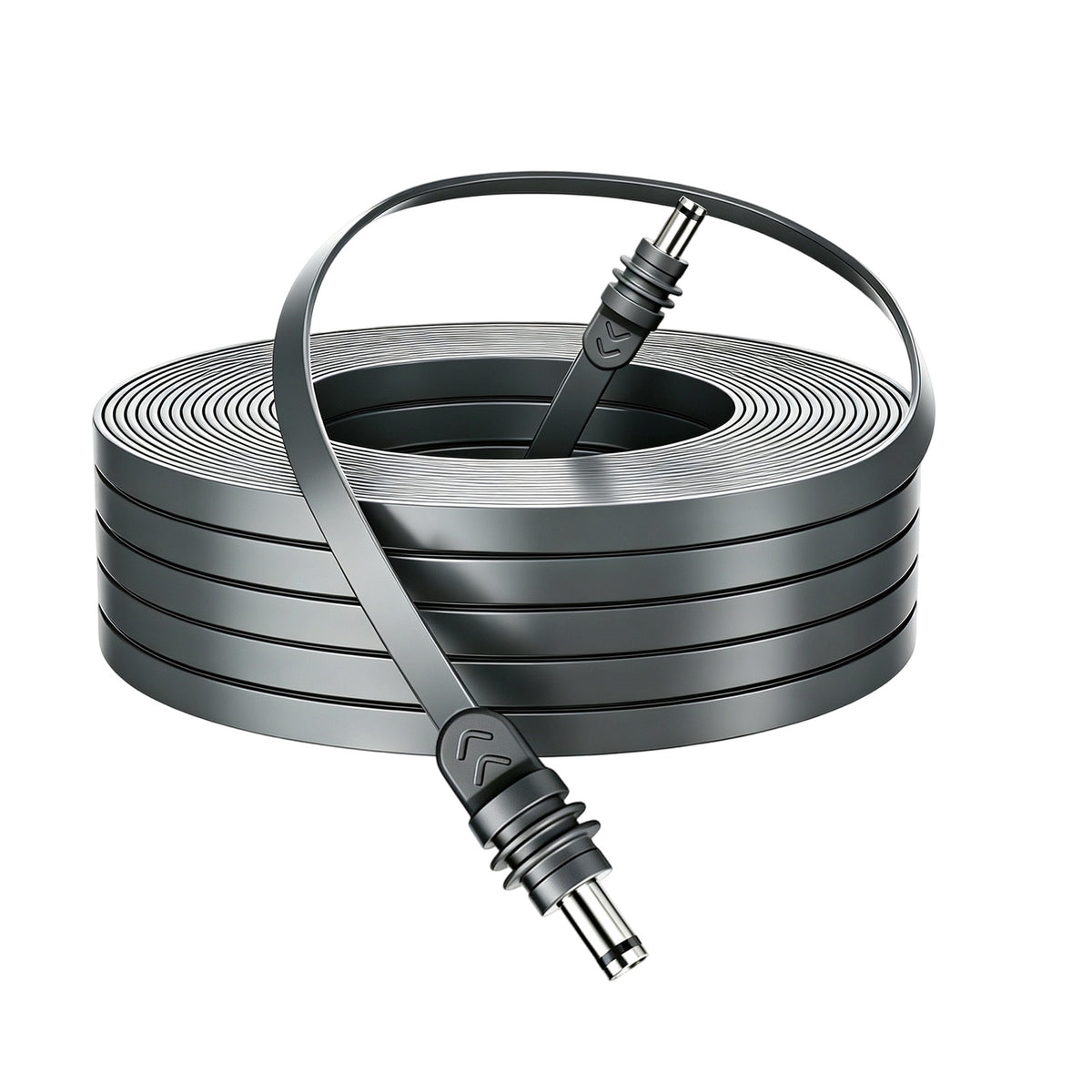 Starlink Mini flat DC cable close-up product view with coiled cable and DC barrel connectors