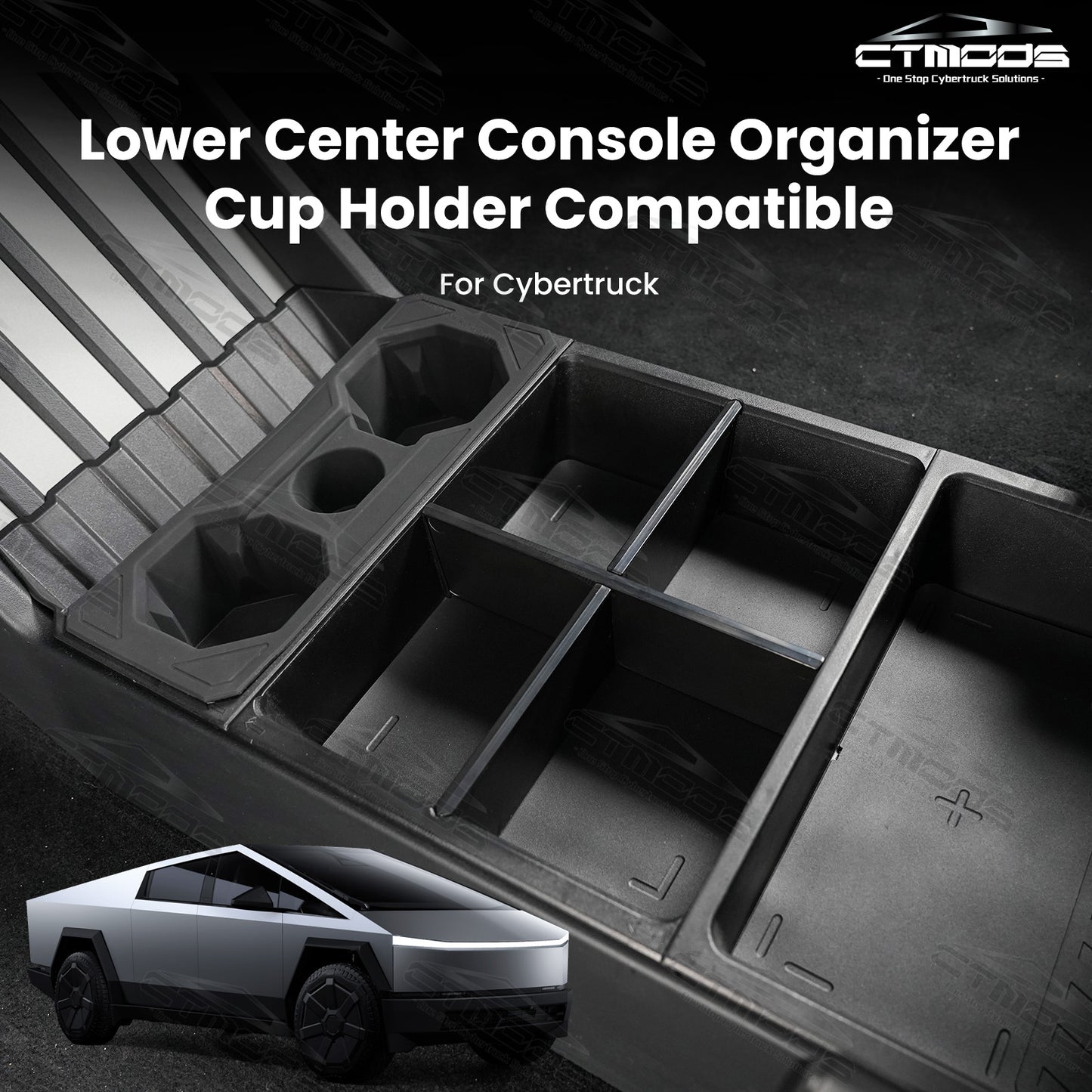 Front Lower Console Floor Console Organizer for Cybertruck CTmods®