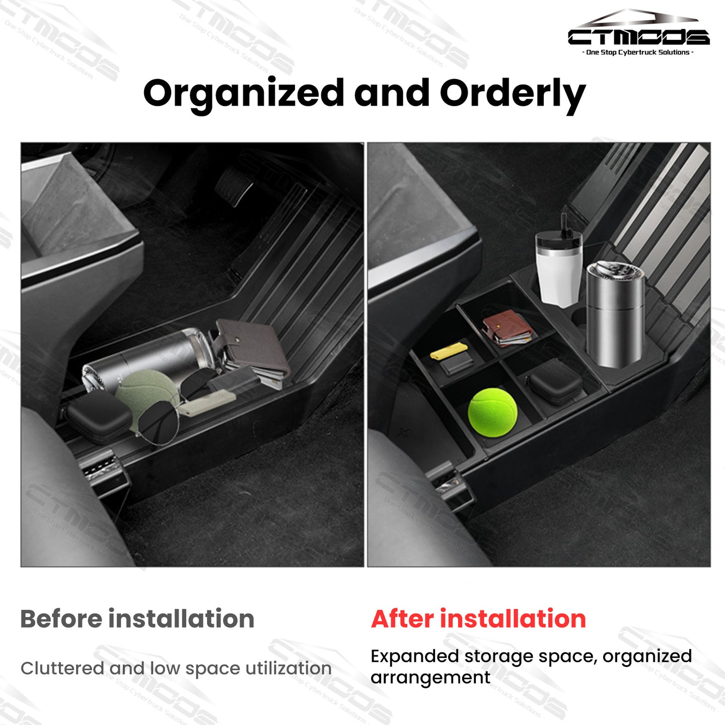 Front Lower Console Floor Console Organizer for Cybertruck CTmods®