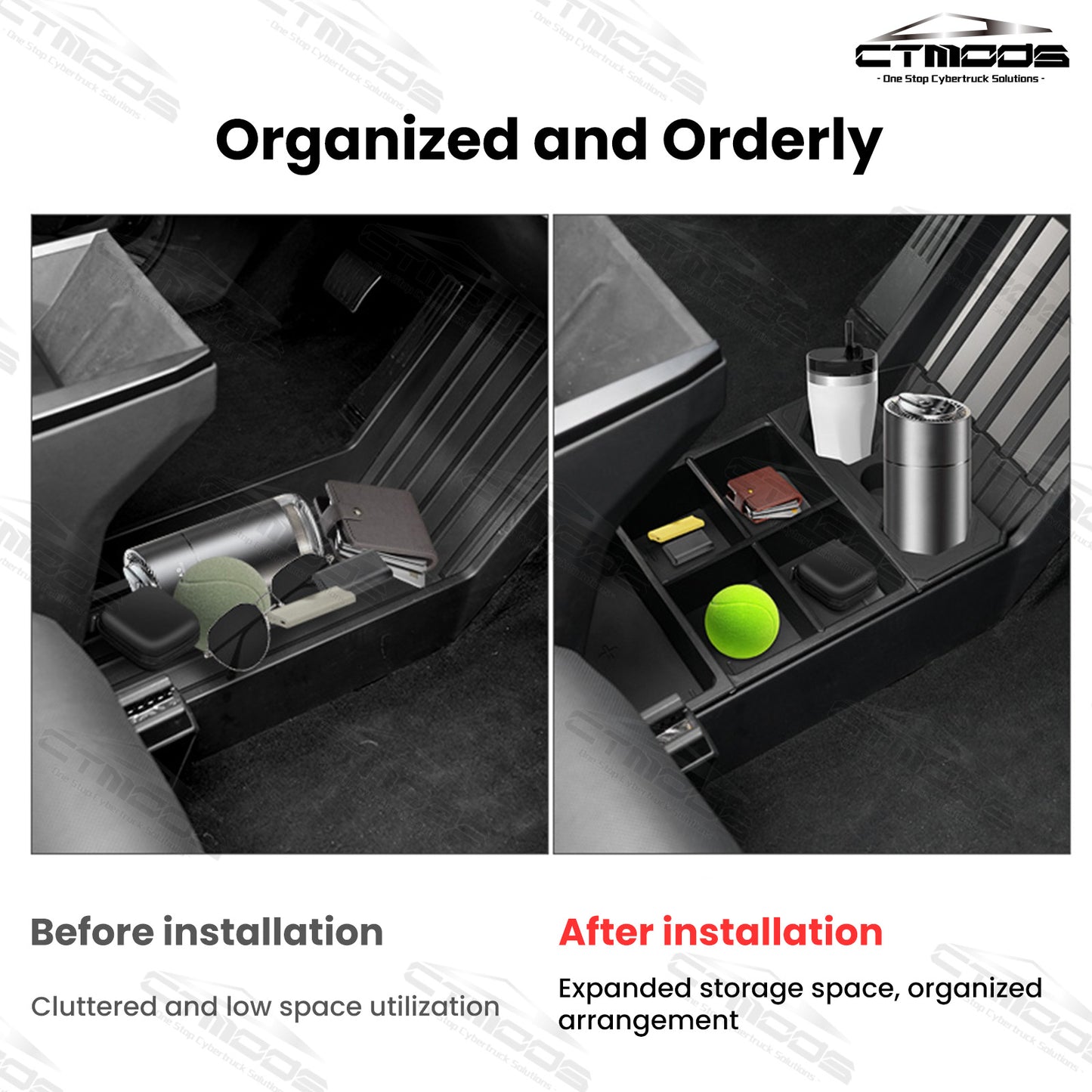 Front Lower Console Floor Console Organizer for Cybertruck CTmods®