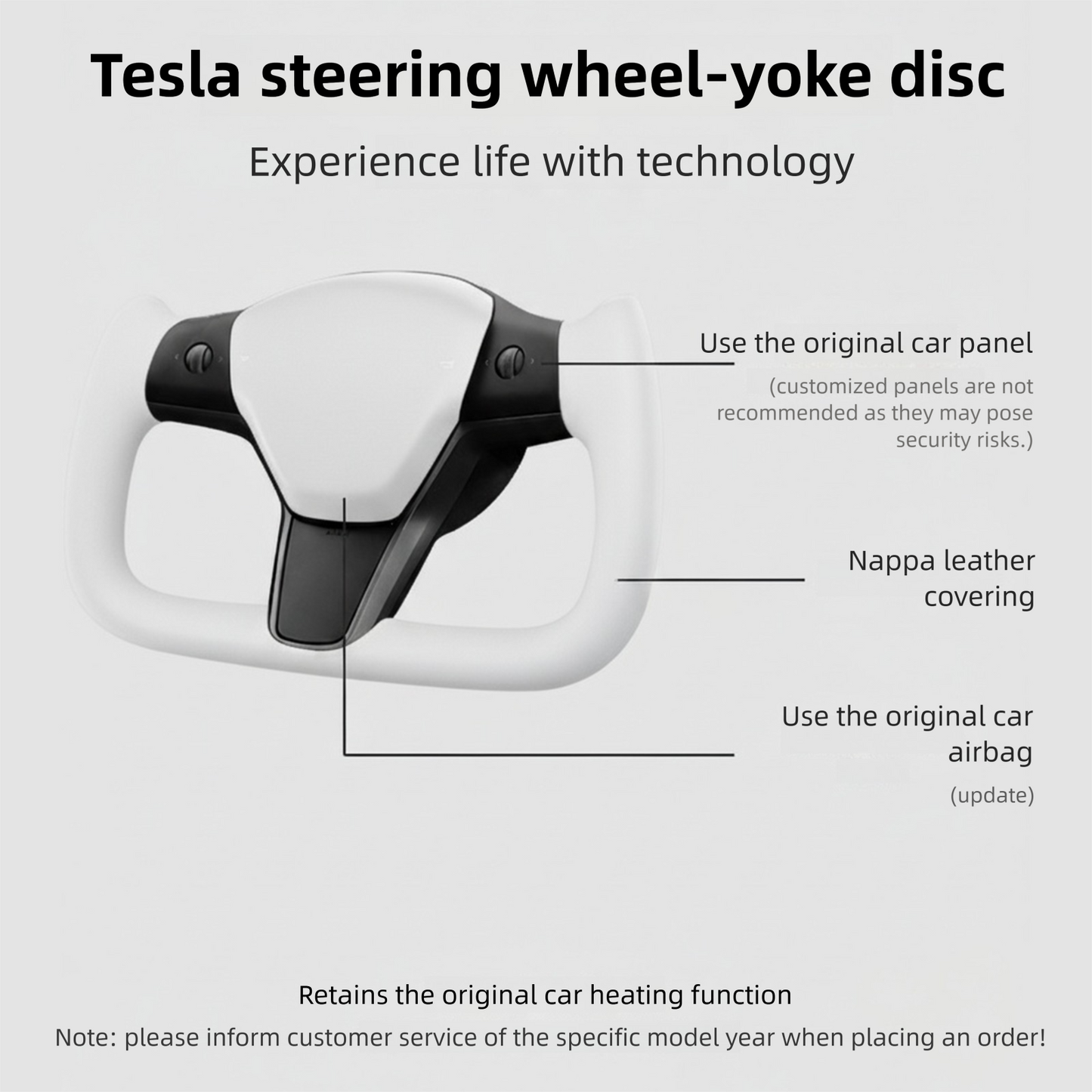 2025 2026 ctmods Model 3 Highland / Y juniper Premium Nappa Leather Yoke Steering Wheel V2