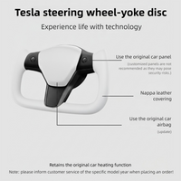 2025 2026 ctmods Model 3 Highland / Y juniper Premium Nappa Leather Yoke Steering Wheel V2
