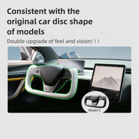 2025 2026 ctmods Model 3 Highland / Y juniper Premium Nappa Leather Yoke Steering Wheel V2