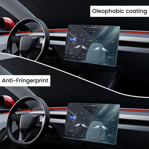Tesla Model 3 Highland Model Y Juniper Tempered Glass Screen Protector Set for Front & Rear Displays