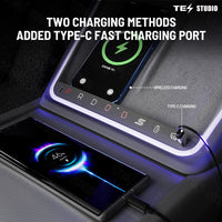 Wireless Charger With Ambient Light LED For Tesla Model 3 Highland /Model Y Juniper