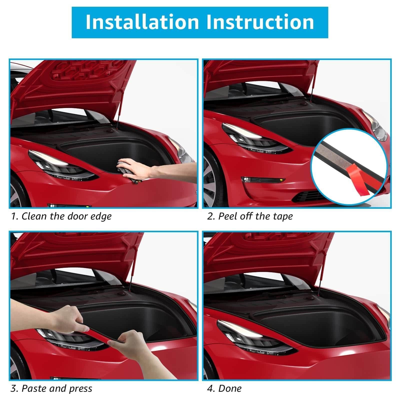 Car Door Seal Kit Soundproof Rubber For Tesla Model 3/Y Accessories
