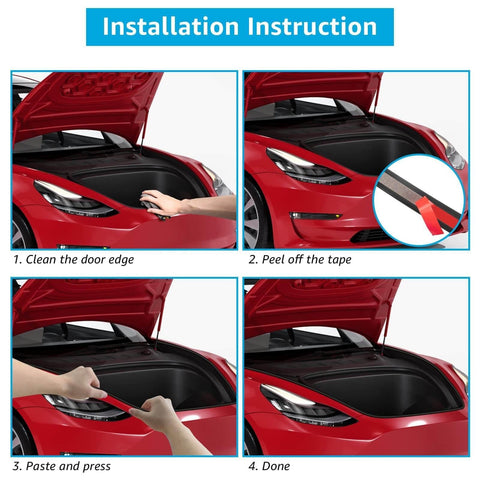Car Door Seal Kit Soundproof Rubber For Tesla Model 3/Y Accessories