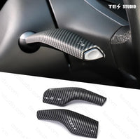 Model Y/3 Real Carbar Steering Lever Trim Cover with Gear Shift Cover Tesstudio