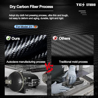 Model Y/3 Real Carbar Steering Lever Trim Cover with Gear Shift Cover Tesstudio