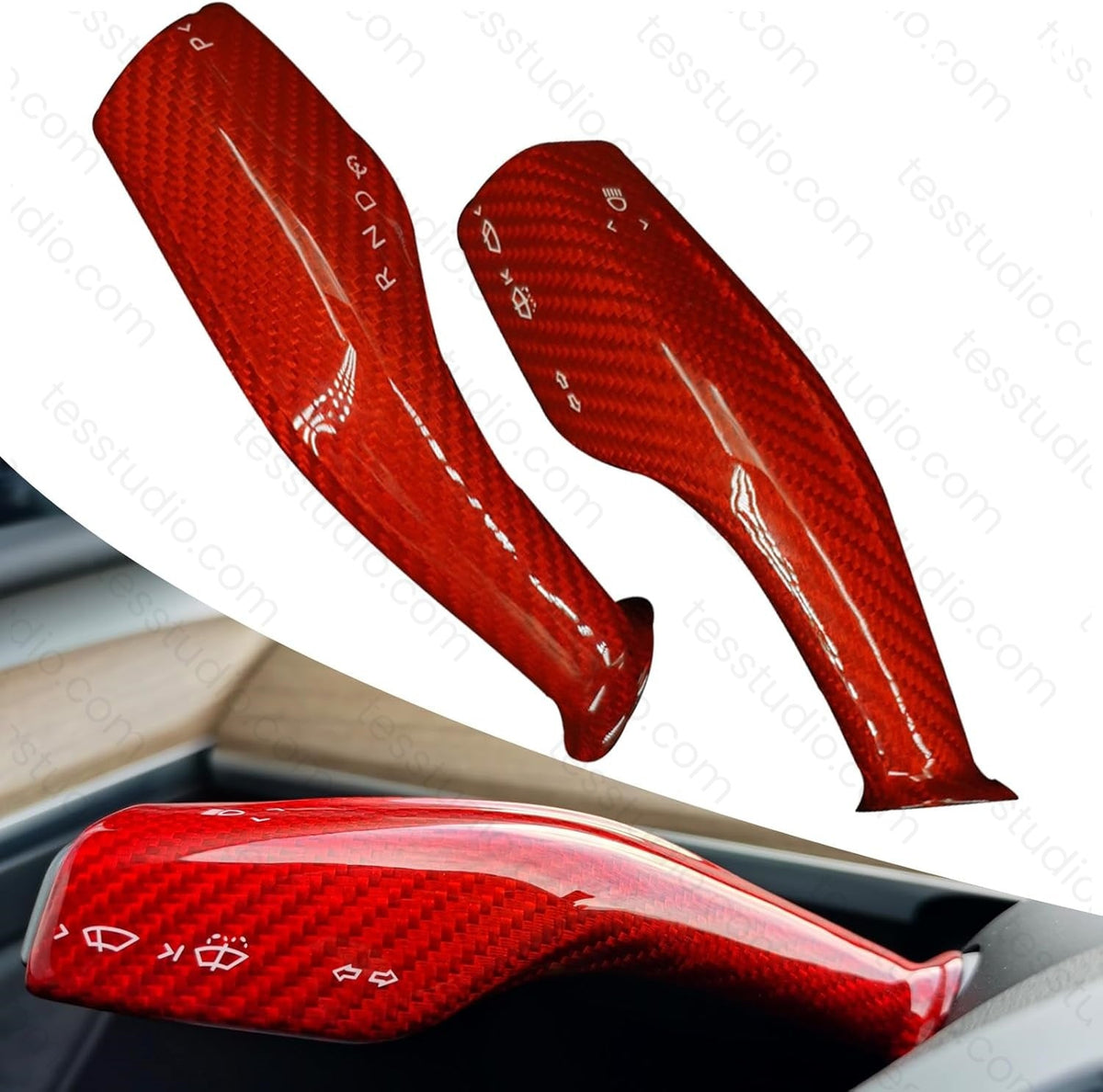 Modcl Y/3 Real Carbar Steering Lever Trim Cover with Gear Shift Cover Tesstudio