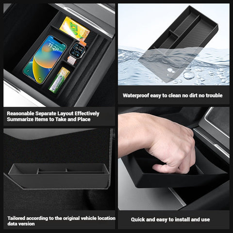 Center Console Organizer Tray Center Console Storage Bin For Tesla Model Y Juniper