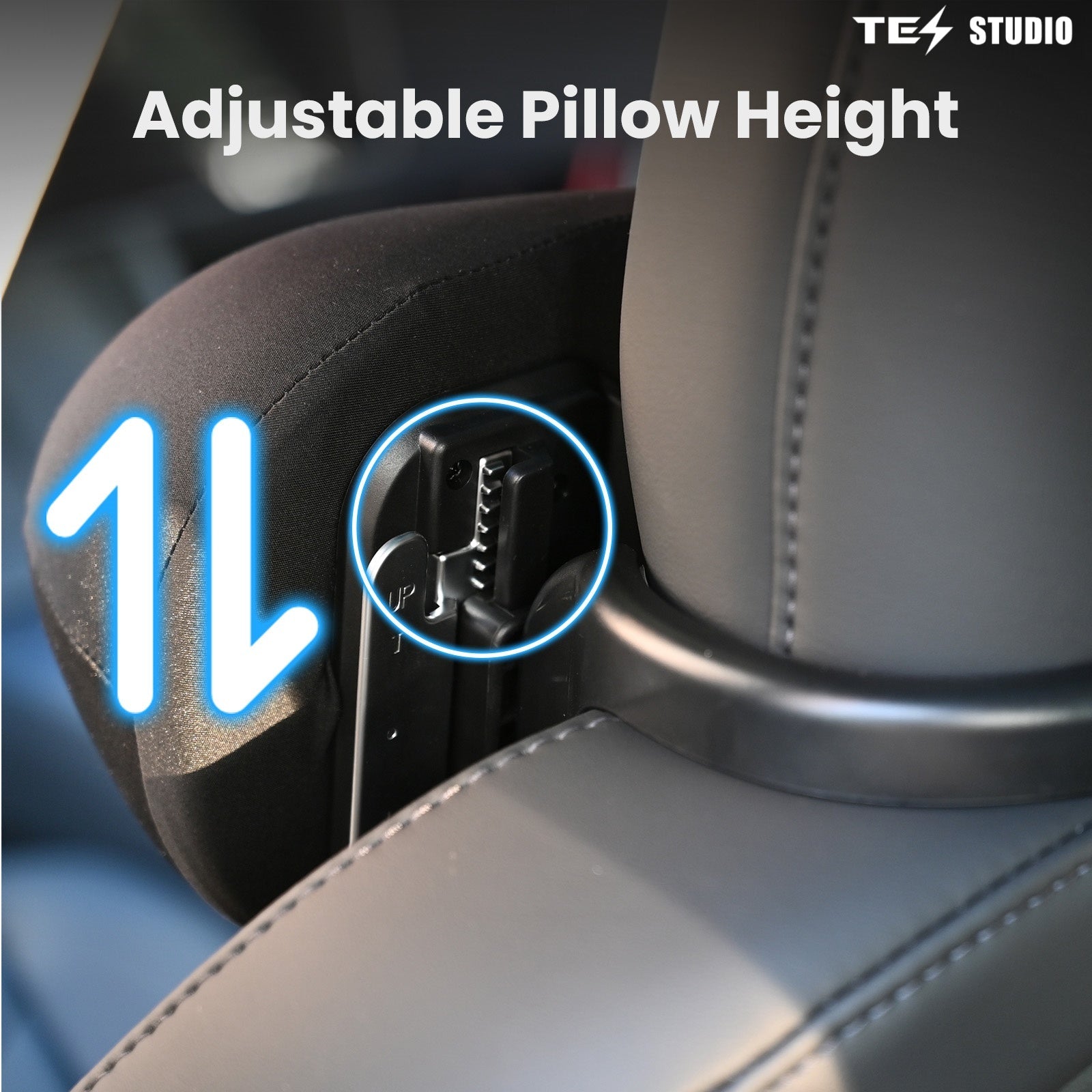 SPA Neck Pillow Adjustable Skin-friendly Headrest For Tesla Model Y Juniper