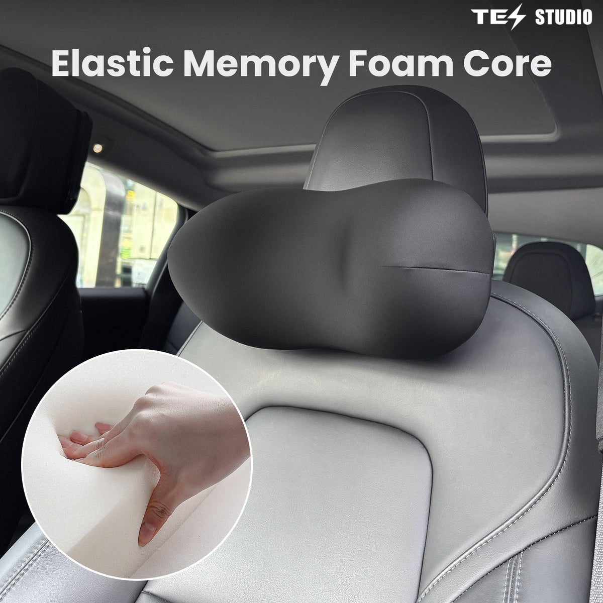 SPA Neck Pillow Adjustable Skin-friendly Headrest For Tesla Model Y Juniper